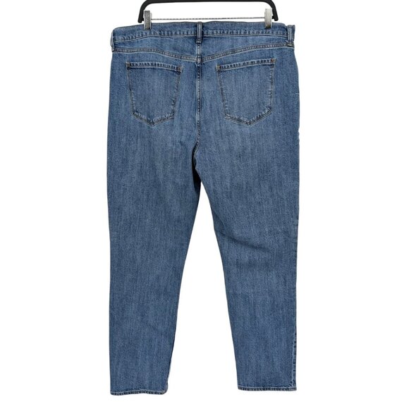 Old Navy Boyfriend Jeans Women Size 16 Tall Mid Rise Patchwork Distressed Grunge - Picture 2 of 12